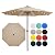 JEAREY Upgrade 12FT LED Lighted Patio Umbrella, Solar Outdoor Umbrella, Table Umbrella for Pool, Deck & Yard (Beige)