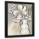 ArtDirect Cafe Au Lait Floral II Custom Framed Art Print Giclee Print or Canvas Options with Various Sizes and Customization by Cat Thurman Designs