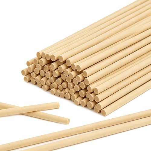 30 Pack Wooden Dowels 5mm x 20cm Smooth Wooden Sticks for Craft Versatile Dowel Rods for DIY Crafts & School Projects