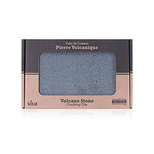 Vital VGL1000-01 Volcano Stone Cooking Tile, 8" x 12"