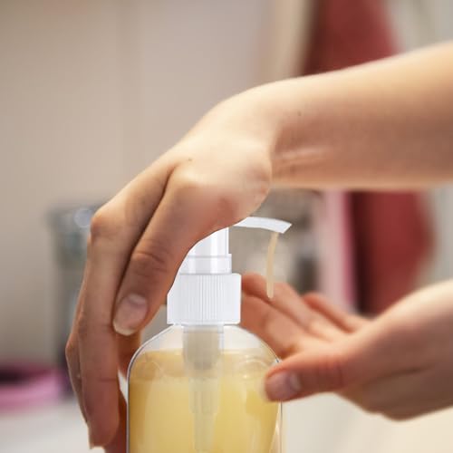 57 Pcs Pump Bottle Set 8 oz/250 ml Refillable Plastic Lotion Dispenser for Shampoo, Conditioner, Hand Soap, Body Wash, Clear Empty Bottles with Pumps, Bulk with 5 Funnels and 5 Labels4