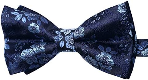 Enlision Mens Bow Ties Classic Pre-Tied Blue Bow Tie for Men Boys Woven Formal Floral Clip on Bowties Tuxedo Wedding Party