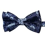 Enlision Mens Bow Ties Classic Pre-Tied Blue Bow Tie for Men Boys Woven Formal Floral Clip on Bowtie