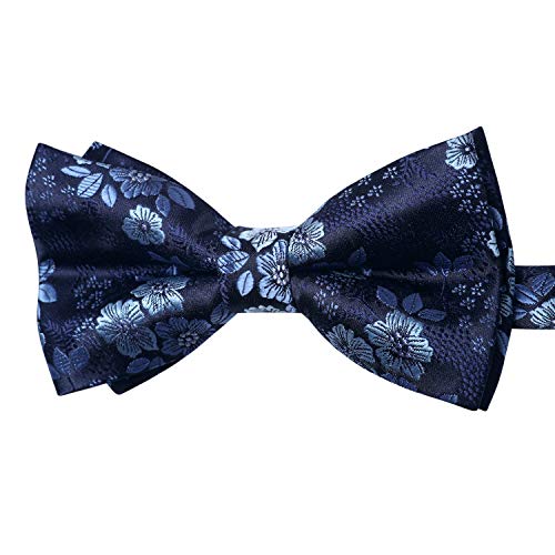 Image of HISDERN Bow Ties for Men Pretied Bowties Classic Formal Business Bow Tie Adjustable Tuxedo Bowtie for Wedding Party