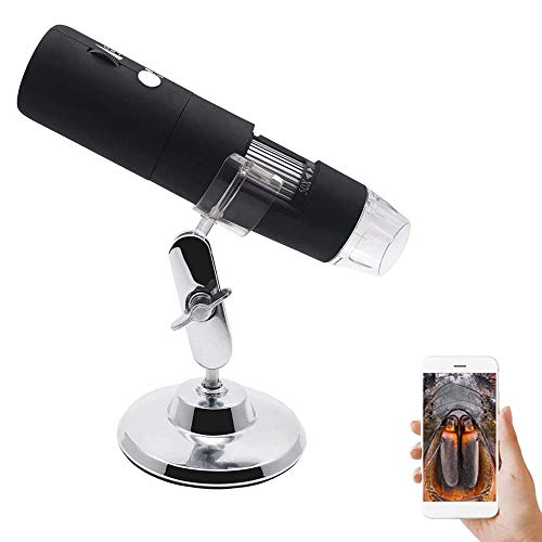 Wireless Microscope USB Microscope 50X to 1000X 8 LED Light Microscope for iPhone, PC, Android Smartphone
