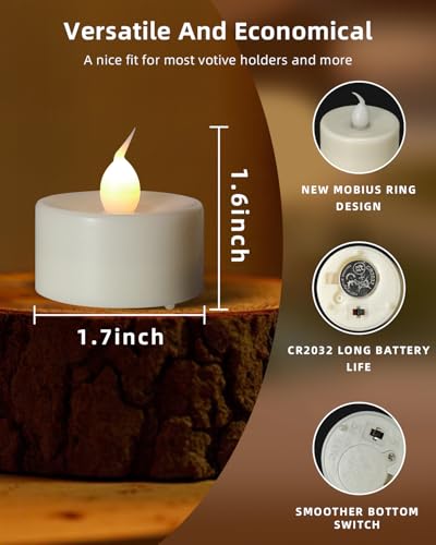 Image of Short Flameless Taper Candles, (Ivory&12 Pack)