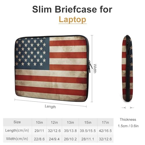 Funda para laptop 13 pulgadas con bandera vintage USA miniatura 2