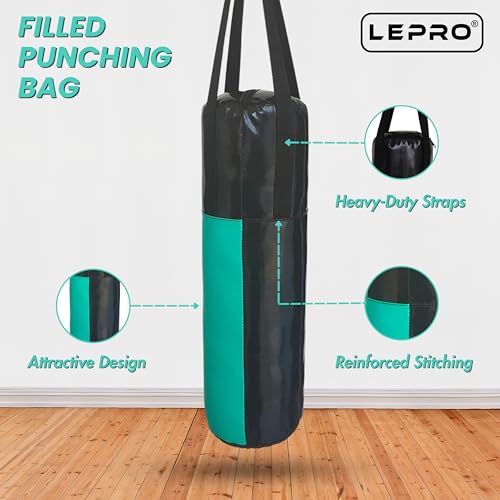 Image of LEPRO Kids Boxing Kit, Kids Punching Bag Set, Hanging Boxing Bag with Boxing Gloves & Headgear, Kids Boxing Set for 2-8 Years for Karate Muay Thai Kick Taekwondo Training (Cyan)