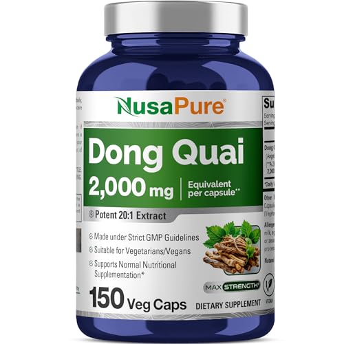 NusaPure Dong Quai with Angelica Sinensis Root Extract 20:1 - Suitable for Vegetarian/Vegan, Non- GMO - 2000 mg - 150 Capsules