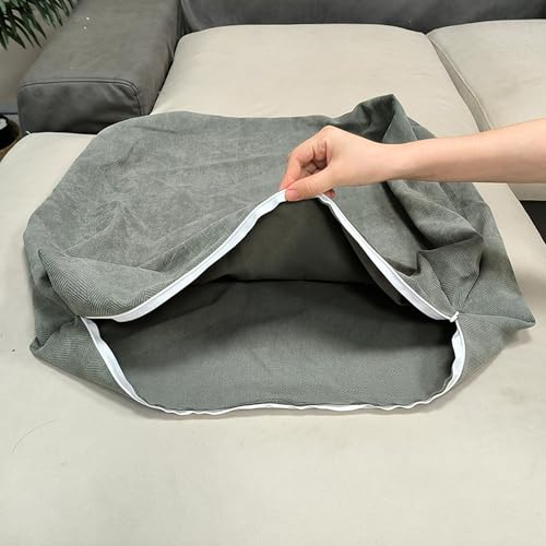 Housse de coussin décorative grise haut de gamme avec zip invisible