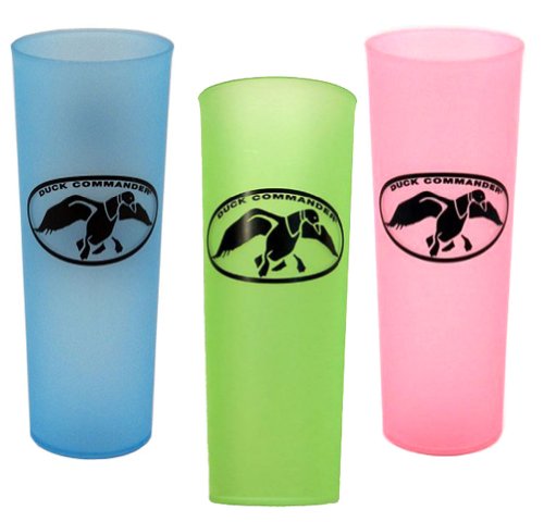 Set of 3 Duck Commander Tea Cups Green Pink and Blue Drinkware