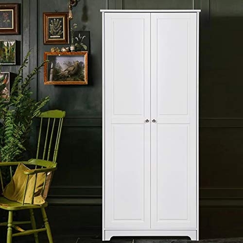 image for VINGLI White Pantry Cabinet, Kitchen Pantry Storage Cabinet, Freestand