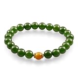 Green Good Luck Wealth Jade Bracelet Jewelry for Women Handmade Stretch Beaded Spiritual Bracelet Gi