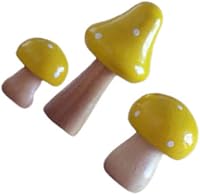 Vista 4 de SUPVOX 3 piezas de hongos en miniatura, mini hongos de madera, accesorios de jardín de hadas, macetas de flores micro suministros de decoración