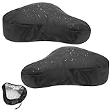 Aeaocvo 2 Pcs Bike Seat Cover Waterproof, Black Bicycle Seat Cover with Drawstring for Multiple Bicycles and E-Bikes