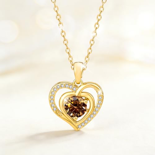 Collier double cœur moissanite anti-ternissure et hypoallergénique - 5