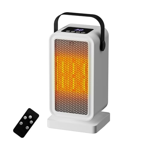 Small Space Heater for Indoor Use, Portable Desk Heater with 2s Instant Warmth, 1200W Ceramic Heating, Dual Power Modes, Timer & Overheat Protection – Personal Space Heater for Bedroom, Office, Home