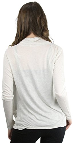 Image of ToBeInStyle Womens Open Front Long Sleeve Lightweight Asymmetrical Draped Cardigan with Side Pockets