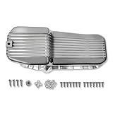 IMOOA Finned Stock Oil Pan For Chevy SBC 265 283 305 350 400 1955-1979 Polished Aluminum Driver Side Dipstick