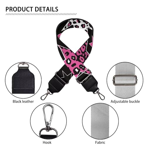 Image of GLENLCWE Pink Star Purse Straps Replacement Crossbody Adjustable American Flag Bag Strap for Purses, Wide Shoulder Strap for Women Guitar Purses