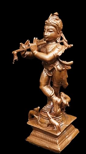 Image of Copper Krishna Idol 3.7 in | 185g