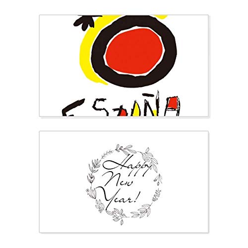 Tarjeta de Año Nuevo Sunshine Español en rojo y amarillo para felicitar las fiestas