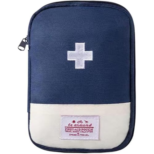 JEYORZY 1 pcs mini trousse de secours, trousse medicaments voyage, Sac Médical, Sac de Stockage de Portable, trousses de secour vide, Secours Portable, pour Le Stockage de médicaments, Bleu
