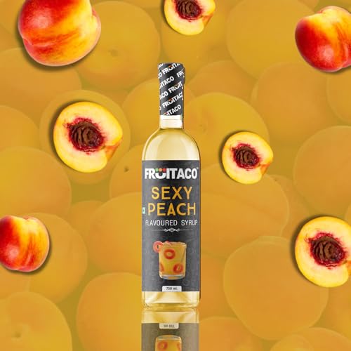 Image of Fruitaco Peach Syrup: Perfect Mixer For Enhancing Mocktails & Cocktails, Drinks, And Mojitos At Parties, Conveniently Packaged In A, Liquid - 750 Ml Bottle For All Your Mixing Needs | Non-Alcoholic