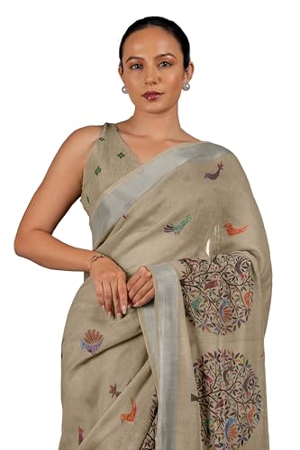 Image of MIRCHI FASHION Saree for Woman Cotton Blend Printed | Traditional Ethnic Sari for Ceremonial Use and Farewell with Blouse Piece
