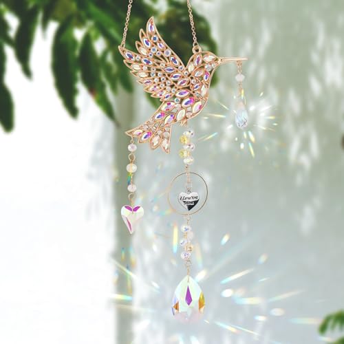 Hummingbird Gifts for Mom Mom Gifts for Birthday Christmas from Daughter Sun Catchers Indoor Window Outdoor Garden Spring Home Decor Hummingbird Gift for Women Mother Grandma Bird Lovers