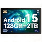 Evermyth Tablet, 10 Inch Android 15 Tablet, 30GB RAM 128GB ROM 2TB Expand, 6200mAh Fast Charging, Octa-Core Processor, 1280x800 HD IPS Screen, Dual Camera, WiFi 6, BT 5.4（Black）