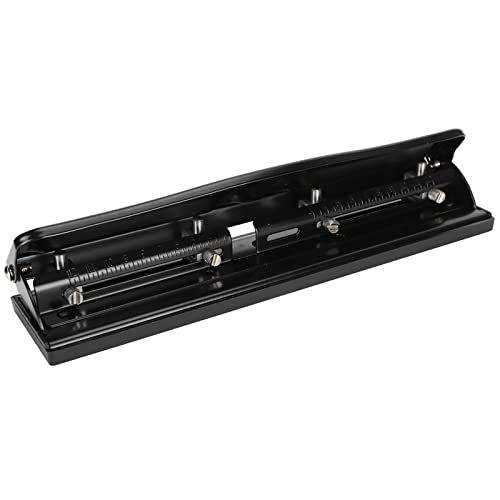 Oumefar Adjustable Hole Puncher, Metal 4-Hole Paper Punch, 10 Sheets Capacity Manual Office Hole Punch for Home Office Crafts Accessories Teacher Supplies for Classroom