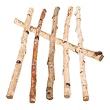 LALAFINA Palos de Madera Naturales 6 Piezas 40 CM Varillas Redondas para Artesanía y Decoración de Interiores Rústicos