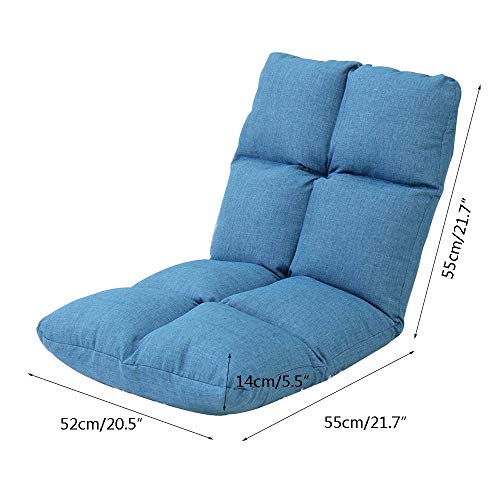 Fauteuil de sol pliable bleu foncé avec dossier réglable à 5 vitesses - 3