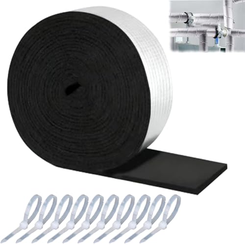 Aislamiento de Tuberías para Exteriores 1 Rollo Aislamiento de Tuberías para Envolver 10 m x 5 cm Aislamiento de Tubos de Calefacción Espuma Para Protección de Tuberías