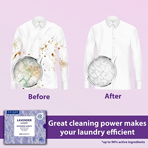 Xcleen Laundry Detergent Sheets Lavender Scent (120 Loads), Eco-Friendly, Plastic Free, Biodegradable, Hypoallergenic Laundry Strips For Sensitive Skin, Great For Travel Home And School #TOP1