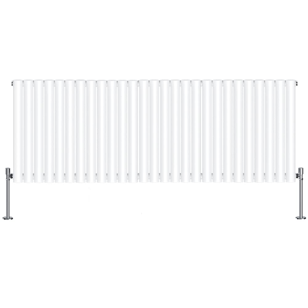 NRG Modern Radiator Gloss White 600x1593mm Single Oval Panel - View #10