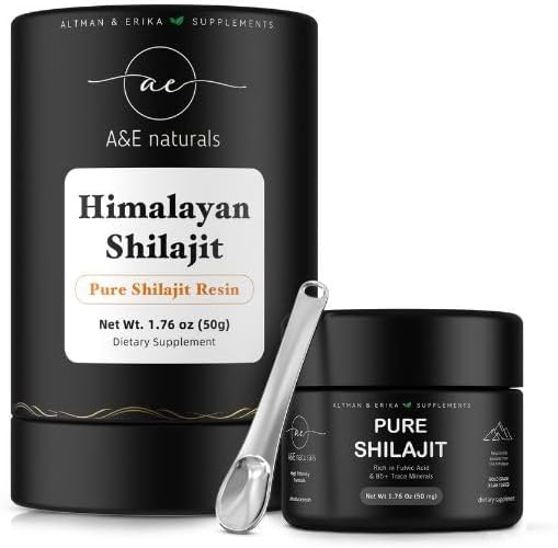 Altman & Erika A&E Naturals Resina Shilajit Resina orgánica del Himalaya de alta calidad, ácido fúlvico y más de 85 oligominerales  Grado puro A