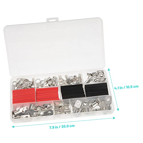 Terminales de cable de batería kit de terminales de anillo y termonencogible 2