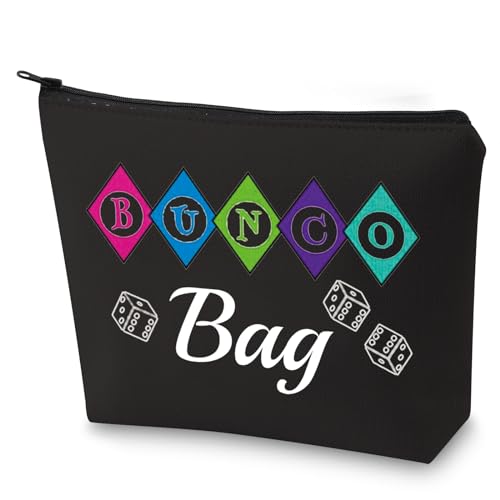 G2TUP Bunco Game Night Funny Bunco Gifts for Women Accessory Pouch Bunco Bag Dice Game Gift Idea (bunco dice bag Black)