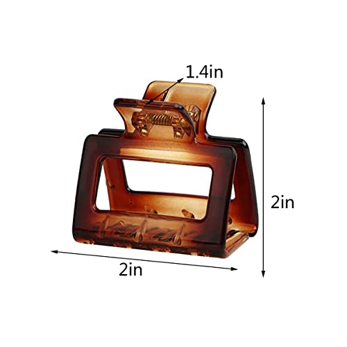 Leikedun 4 PCS Hair Claw Clips Square Medium Colourful Non slip Clip French for Fine Long Colors Accessories Girls and Women - Image 2