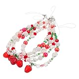 Une touche personnelle : la décoration de téléphone fraise vous permet d'exprimer votre style unique, transformant votre smartphone en un accessoire spécial grâce à ses détails de chaînette de téléphone à perles, sa chaînette de suspension et son bracelet
