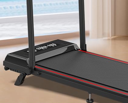 Cinta de Correr Eléctrica Plegable 1-10 km/h, Bluetooth y App, Inclinación Manual 5.2%, Control Desde Consola, Manillar y Mando, Walking Pad Silenciosa para Casa y Oficina, Carga Máx. 120 kg