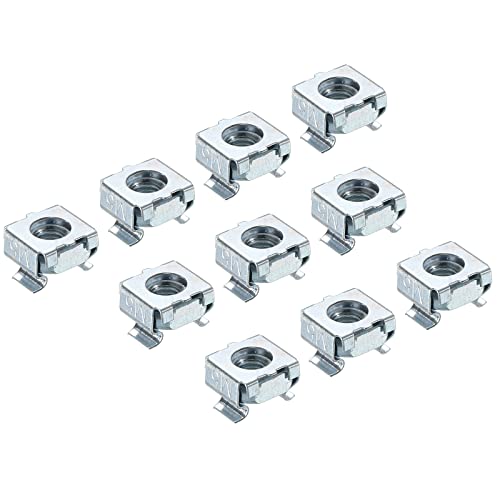 PATIKIL M5 Cage Nuts Carbon Steel for Server Rack Cabinets, Blue White Pack of 30