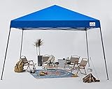 COOSHADE 8x8ft Slant Leg Pop Up Canopy Tent,Easy One Person Setup Instant Sun Protection Beach Shelter,Portable Sports Cool Cabana(Blue)
