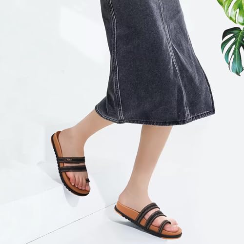 Image of KuaiLu Womens Slides Sandals With Arch Support Comfort Plantar Fasciitis