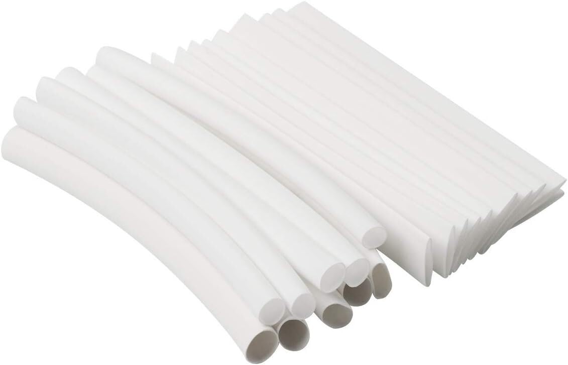 Kit di guaine termorestringenti, isolamento cavi, rapporto di restringimento 2:1, bianco da 0,6 mm a 80 mm | 80mm 1Meters