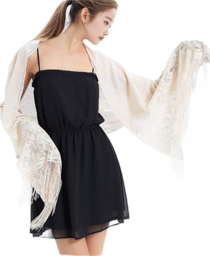 [RIIQIICHY] ストールレースショール結婚式ストールレディーマフラー 大判パーティーベージュの商品画像（Amazon）