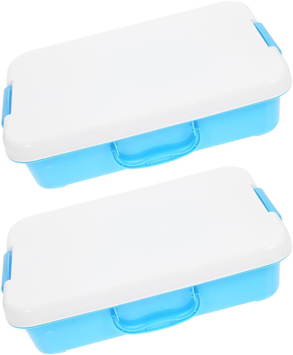 2Pcs Portable Sandbox Storage Box with Lid Sand Tray for Go Fun Material for and Sensory Activities