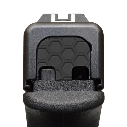 Milspin CNC Milled Slide Back Plate (Butt Plate) Compatible with Glock Gen 1-5, Models G17-G41, G45 I Honeycomb I Blacked Out I Geometric Pattern I Made in USA